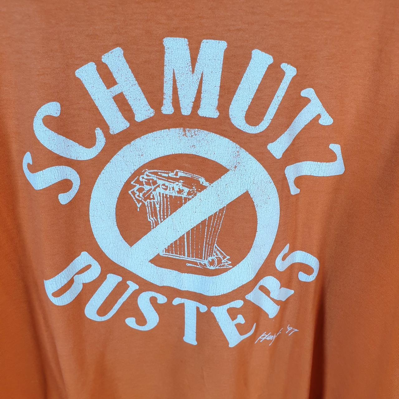 Vintage Fruit of the Loom Dream Schmutz Busters 1997 Single Stitch T Shirt Men’s Large Orange