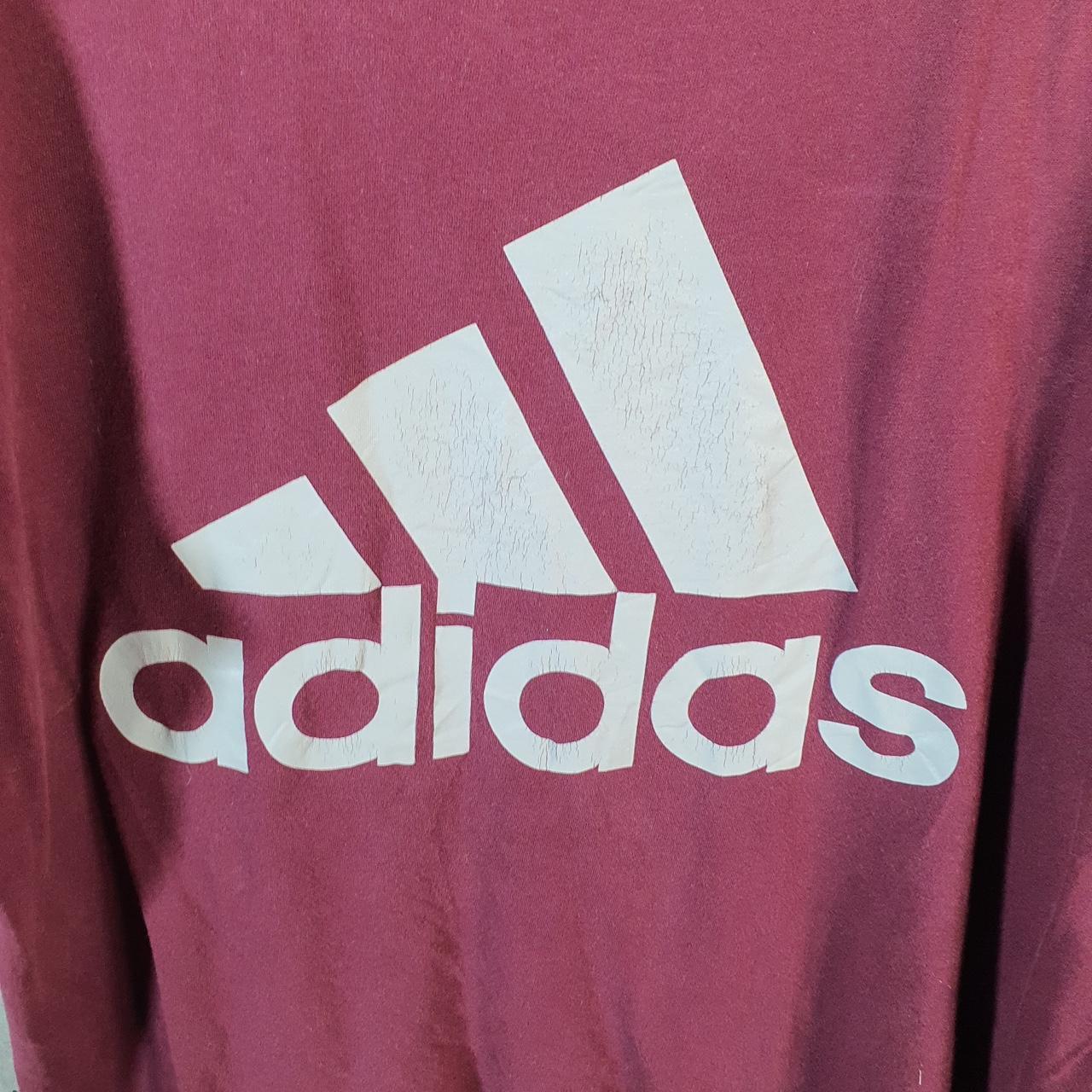 Vintage Adidas Amplifier T Shirt Men’s Medium Burgundy Red Logo