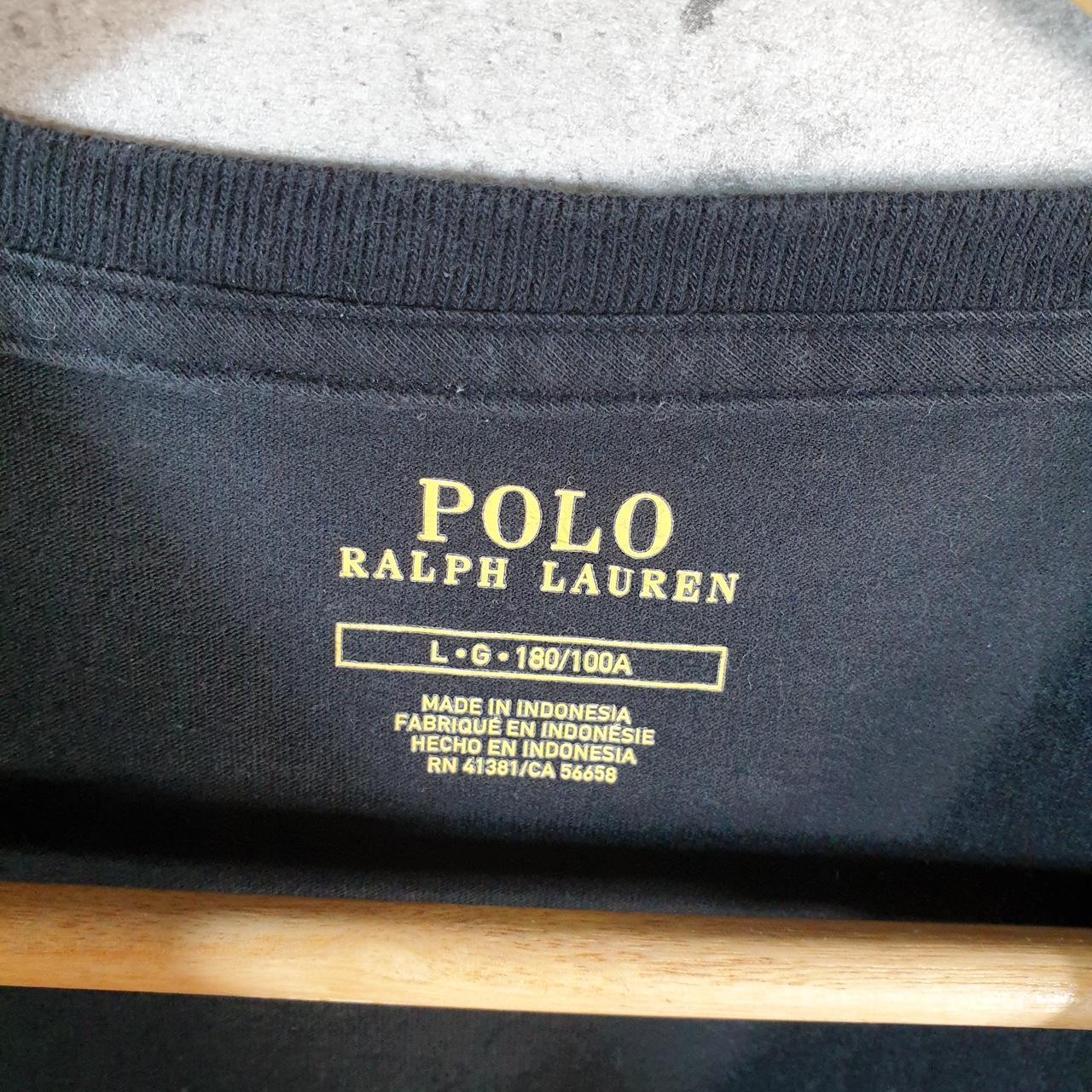 Vintage Ralph Lauren Polo T Shirt Men’s Large Black Embroidered Classic Fit Pony C8615