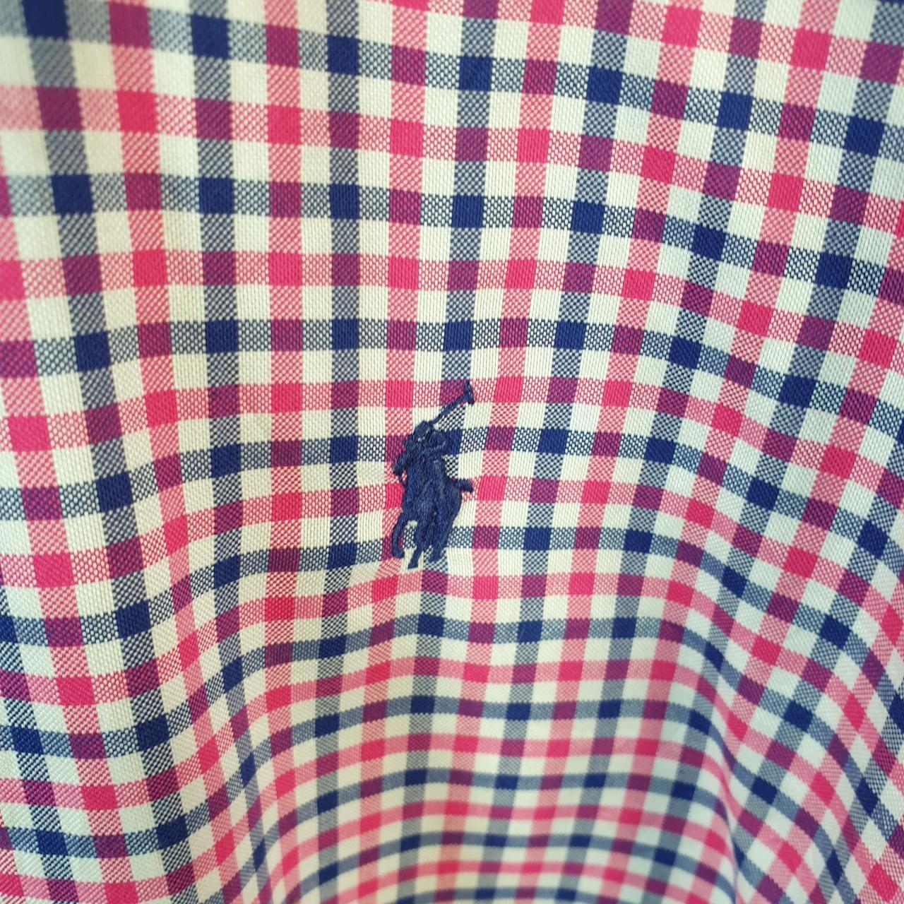 Vintage Ralph Lauren Button Down Shirt Men’s Large Pink Checkered Classic Fit Cotton Pony Big Fish Vintage