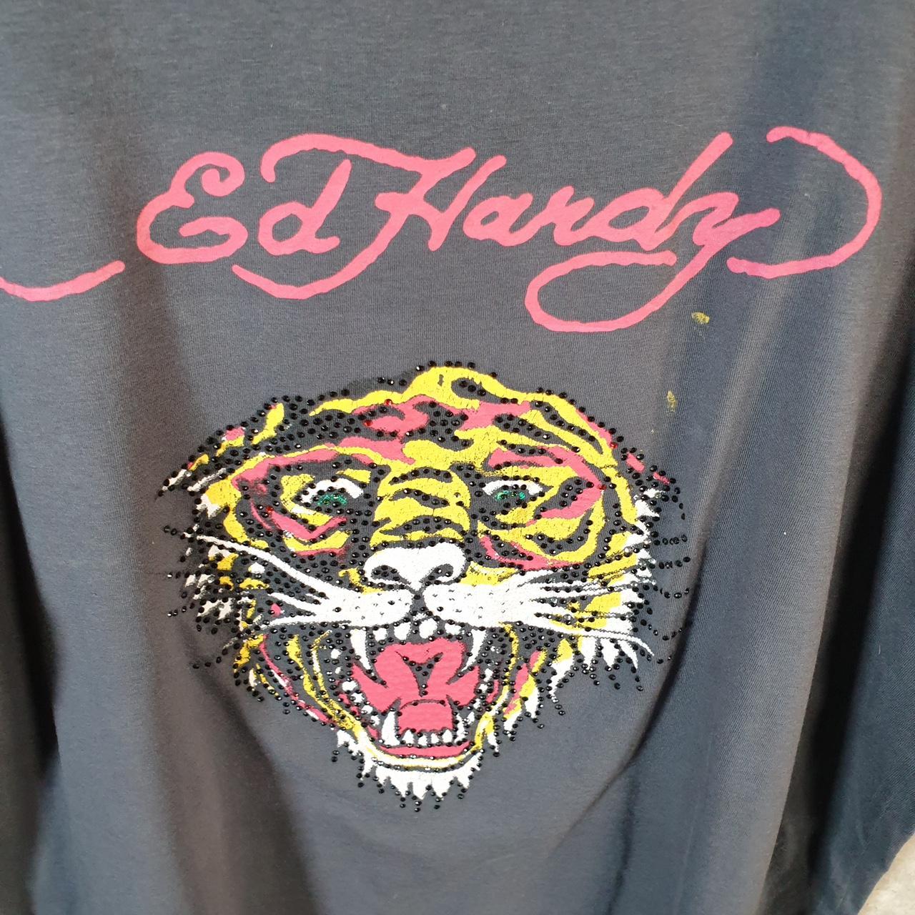 Vintage Ed Hardy T Shirt Men’s Large Black Christian Audigier Love Heart Graphic Skull Y2K