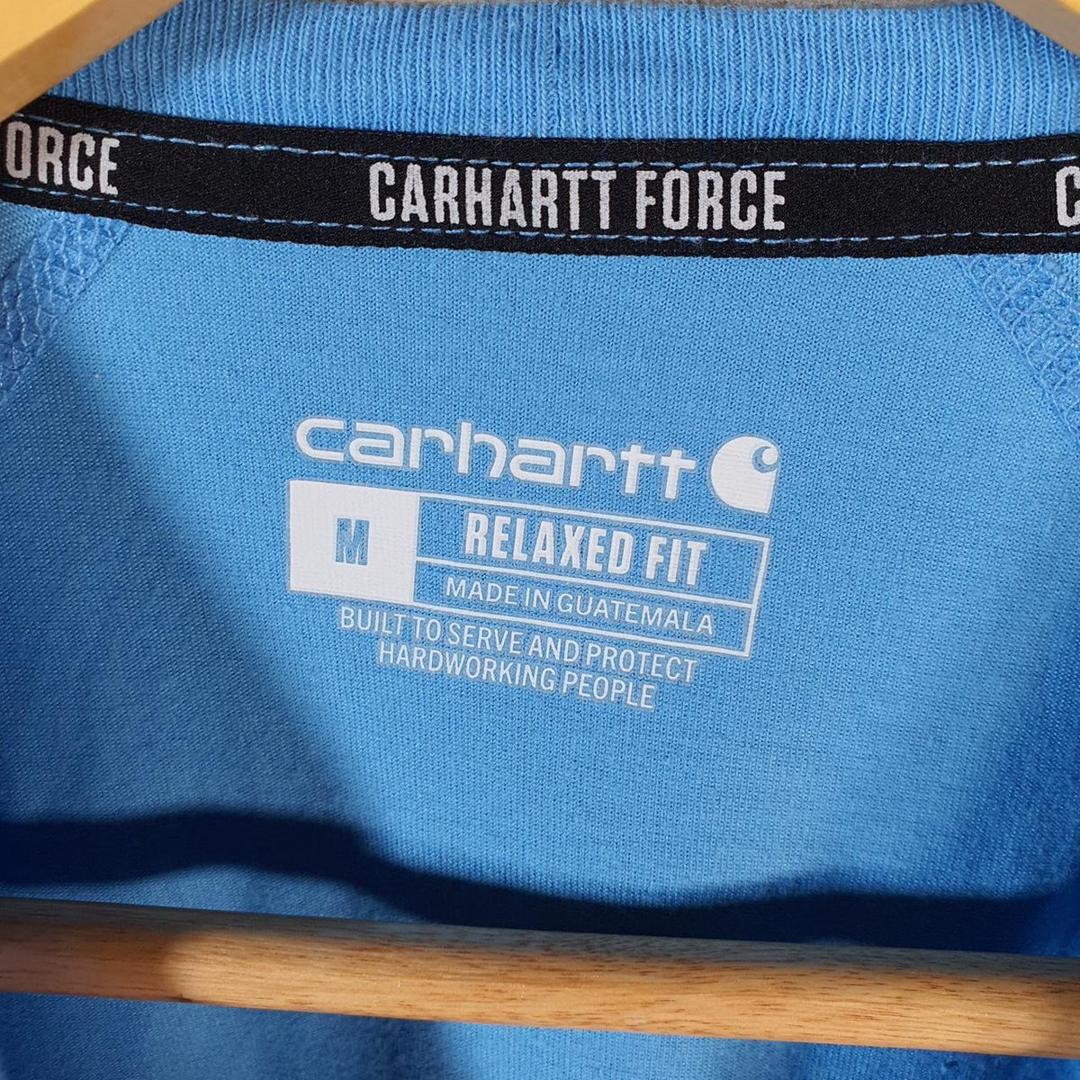 Vintage Carhartt Pocket T Shirt Men’s Medium Blue Workwear Chore Utility Relaxed Fit C9241