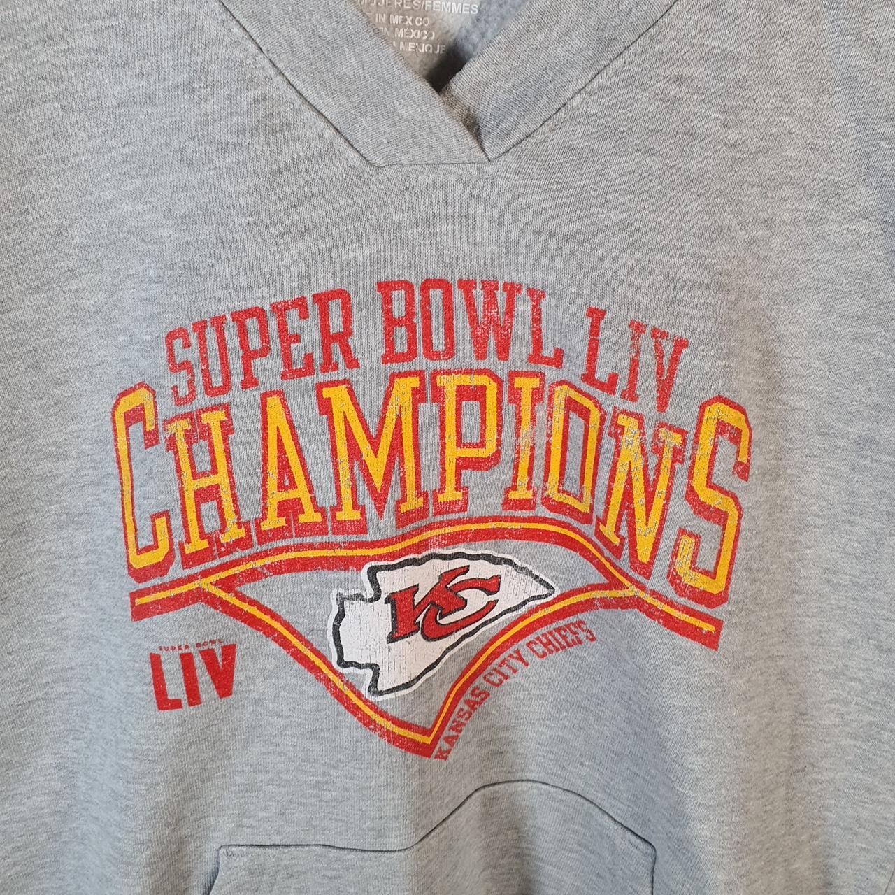 Vintage NFL Super Bowl Kansas City Chiefs Hoodie Womens S Grey Pullover USA Pro Sport