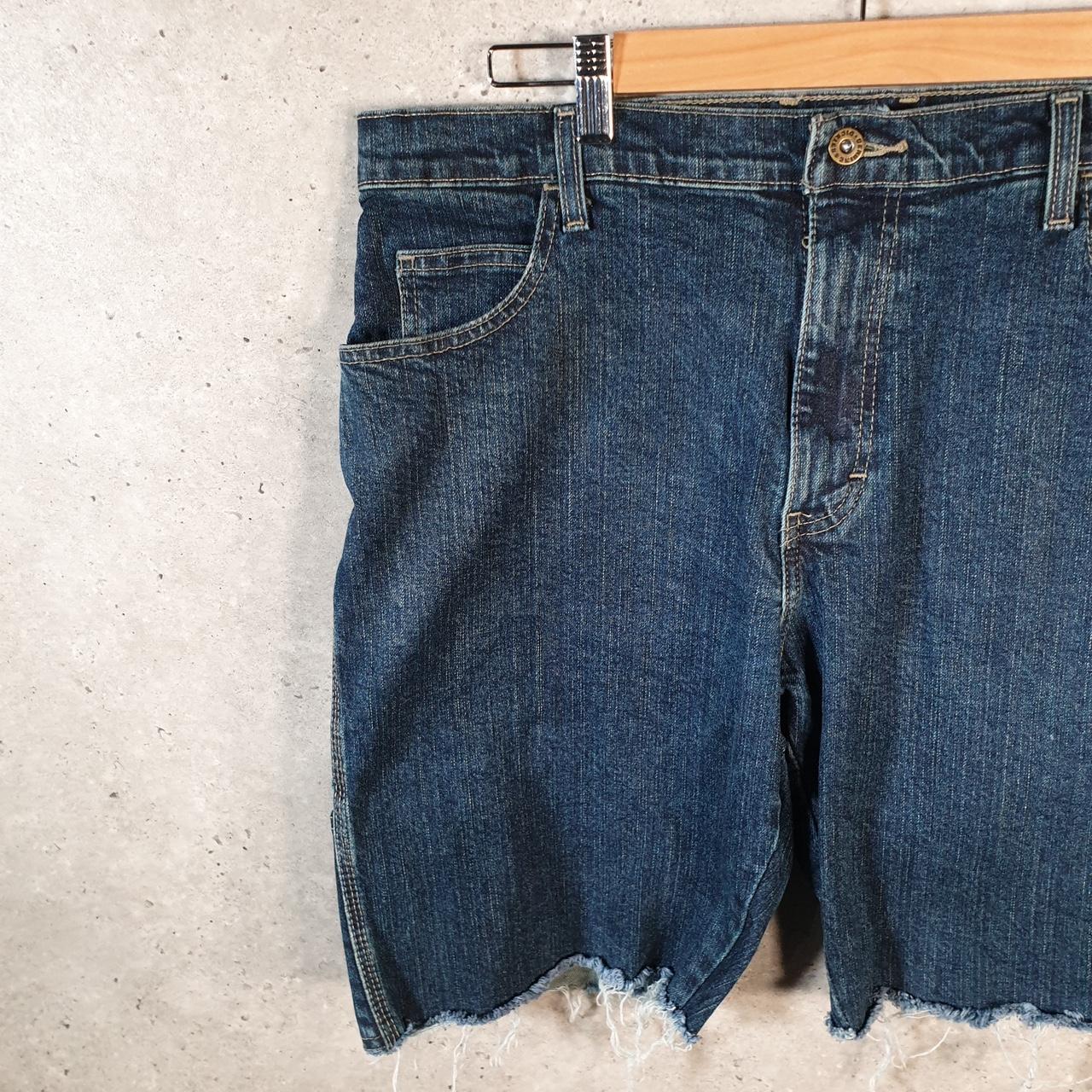 Vintage Dickies Baggy Denim Jean Shorts Jorts Cargo Mens W34 Blue Loose Fit