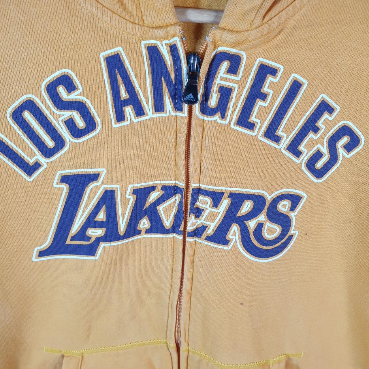 Vintage Adidas Los Angeles Lakers Hoodie Kids 14 Years Old Orange Full Zip Baggy