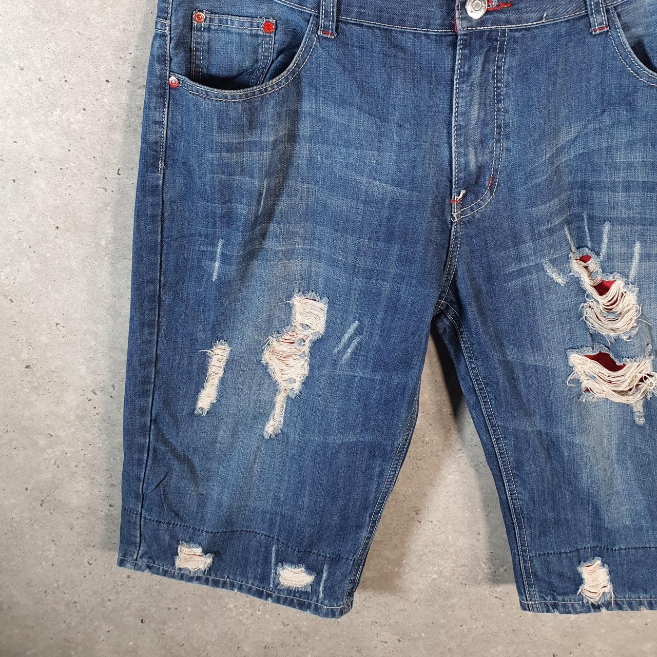 Vintage Coca Cola Baggy Y2K Hip Hop Jorts Shorts Mens W38 Blue Denim USA A4672