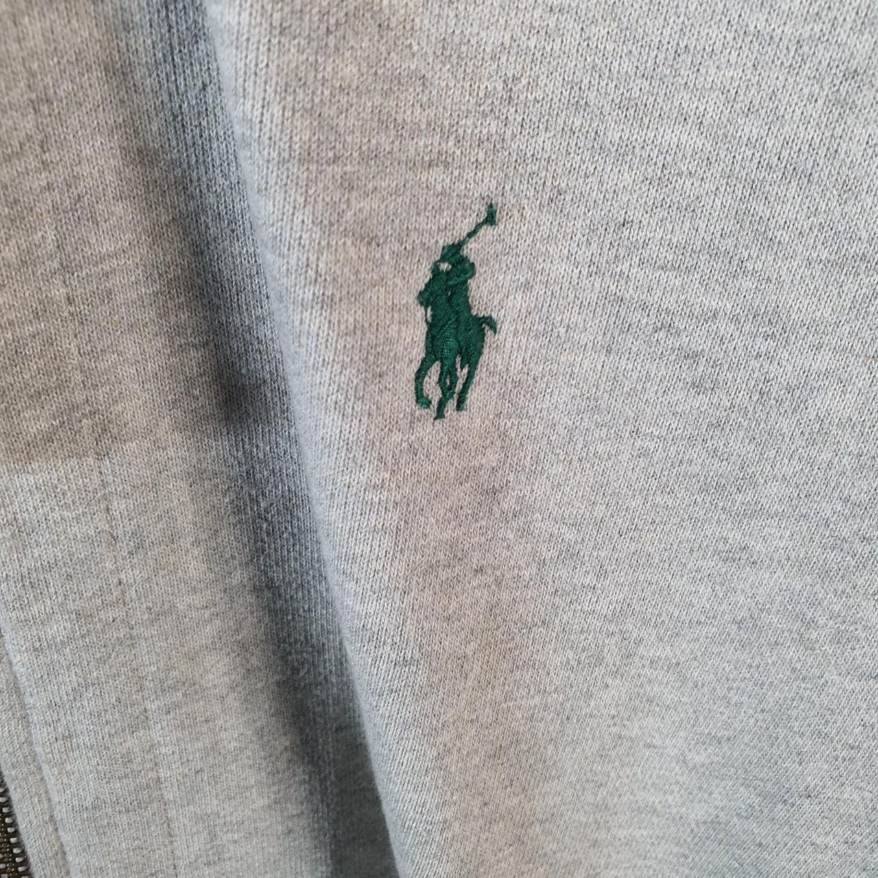 Vintage Ralph Lauren Polo Heavyweight Hoodie Men’s Large Grey Cotton Full Zip Pony