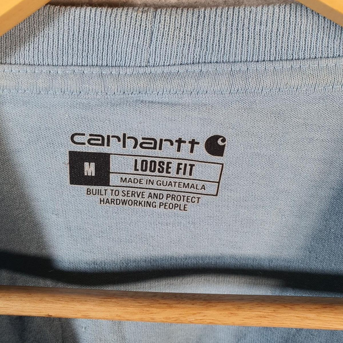Vintage Carhartt Pocket T Shirt Men’s Medium Blue Workwear Chore Utility Loose Fit C9240