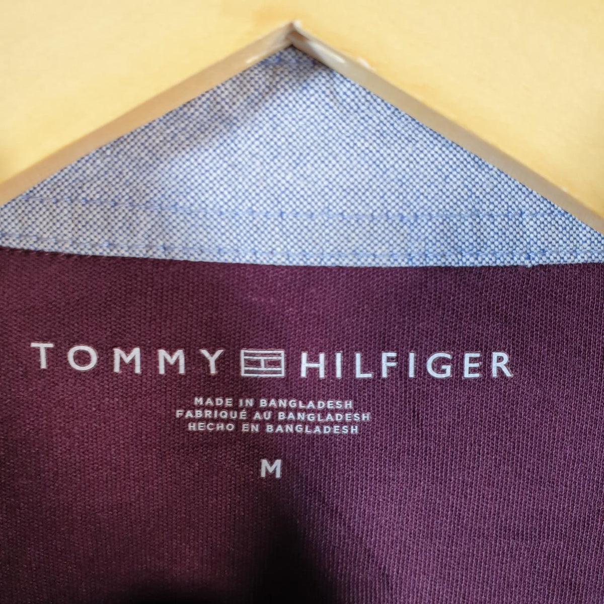 Vintage Tommy Hilfiger Polo Shirt Men’s Medium Burgundy Classic Fit Embroidered Logo