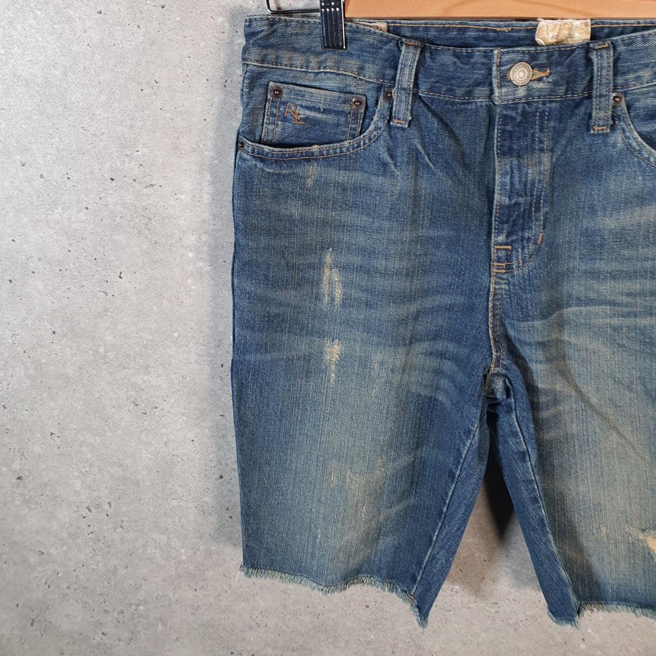 Vintage Ralph Lauren Polo Jean Shorts Jorts Cargo Womens W30 Denim Baggy Cotton Big Fish Vintage