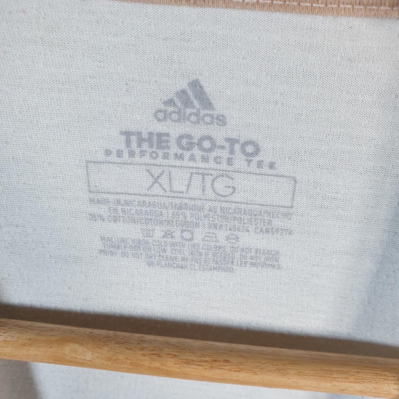Vintage Adidas Go To Performance T Shirt Men’s XL White Three Stripes Logo Athletic