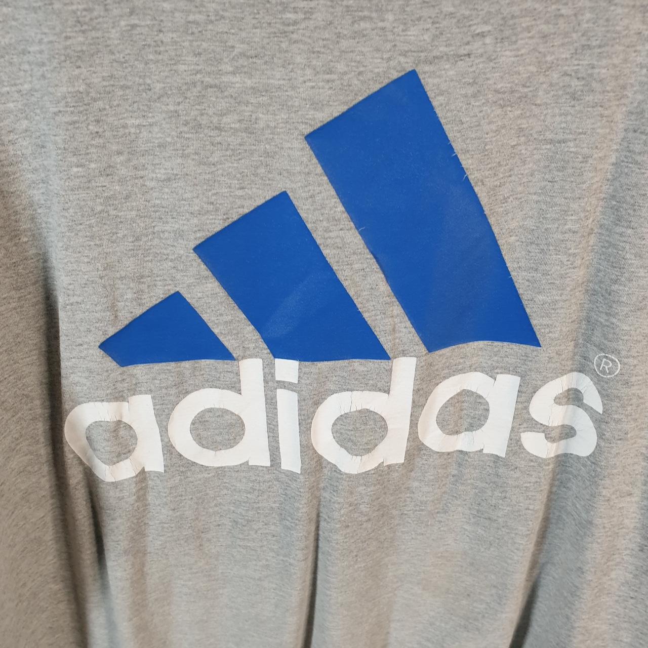 Vintage Adidas Go Tee T Shirt Men’s Large Grey Three Stripes Athletic