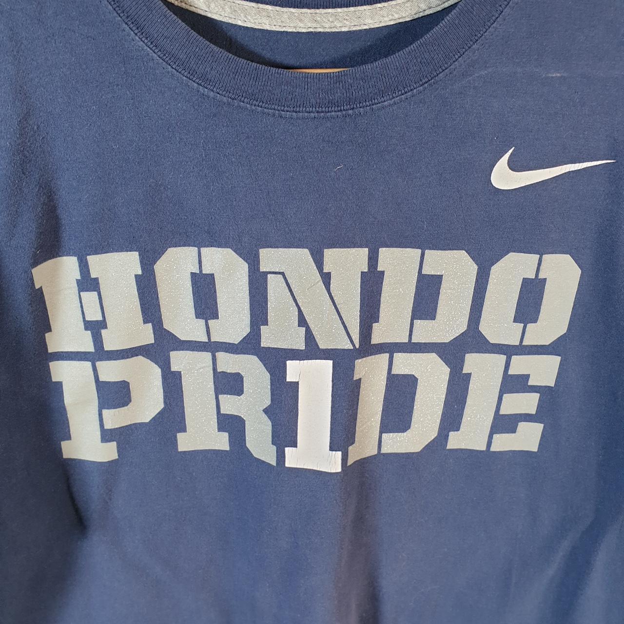 Vintage Nike Hondo Pride Spellout T Shirt Mens Medium Blue Logo Swoosh Athletic