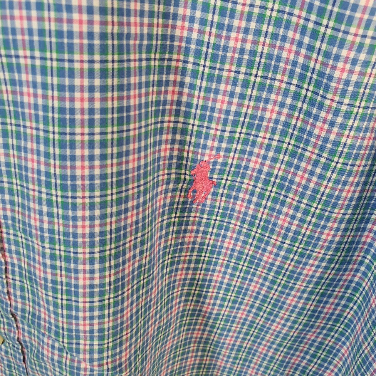 Vintage Ralph Lauren Button Down Shirt Men’s XL Blue Checkered Classic Fit Cotton Pony