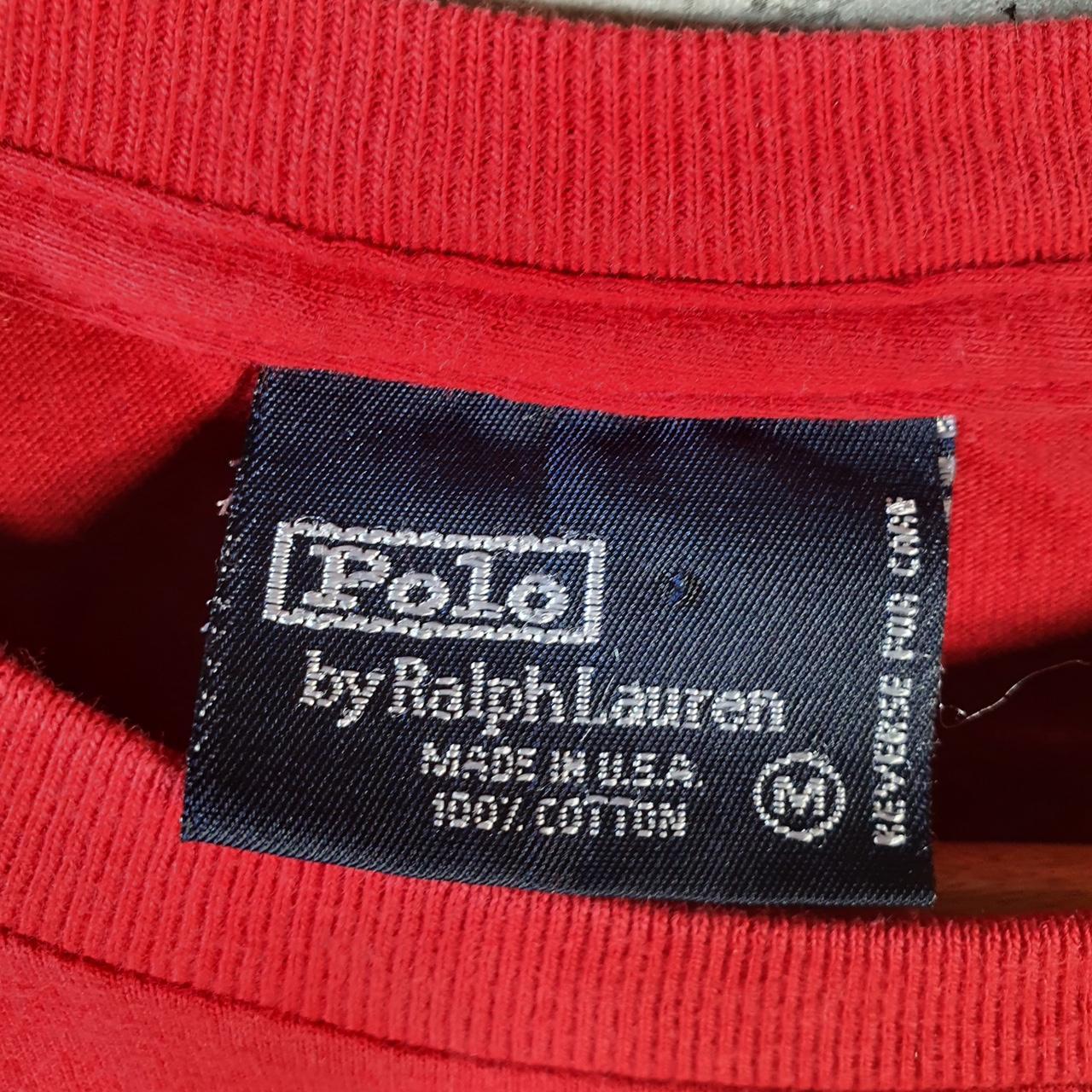 Vintage Ralph Lauren Polo T Shirt Men’s Medium Red Embroidered Pony Custom Slim Fit C9083