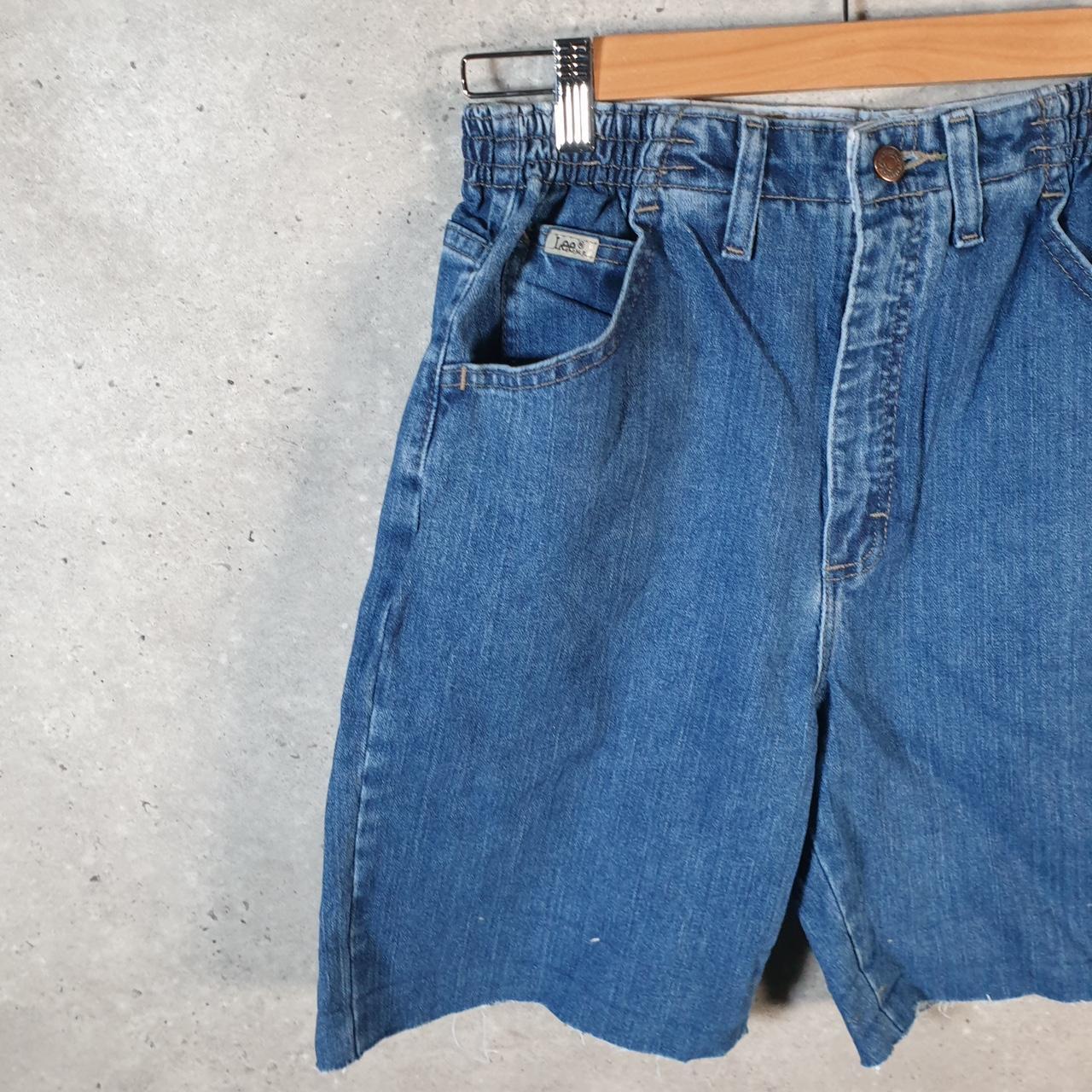 Vintage Lee Baggy Shorts Jorts Cargo Womens W26 Blue Denim Relaxed Cargo