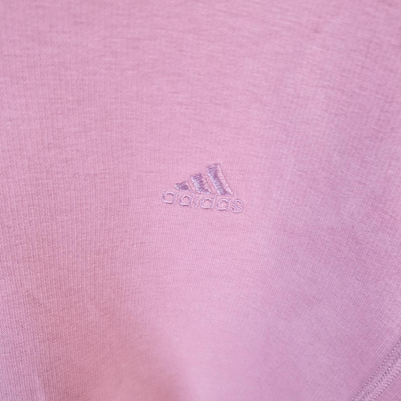 Vintage Adidas 90s Embroidered Sweatshirt Womens UK14 Pink Y2K Pullover Casual