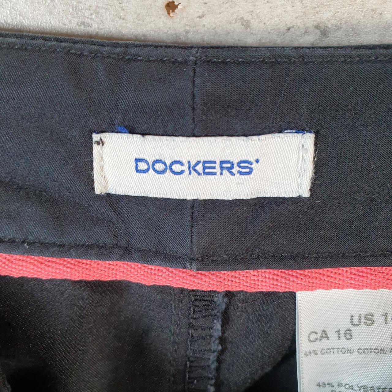 Vintage Dockers Chino Shorts Jorts Cargo Womens W38 Black Baggy Cotton