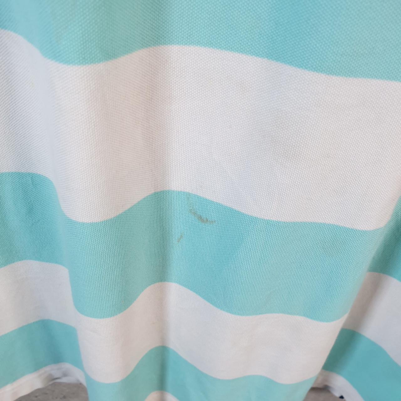 Vintage Tommy Hilfiger Polo Shirt Men’s 2Xl blue Striped Regular Fit Embroidered Logo