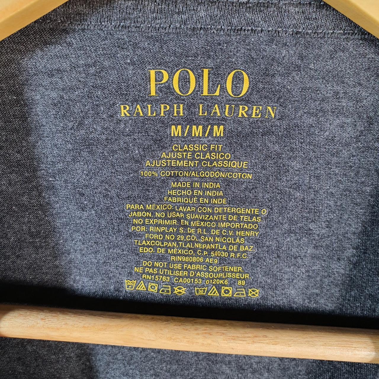 Vintage Ralph Lauren Polo Sport T Shirt Men’s Medium Grey Classic Fit Embroidered Pony C8711