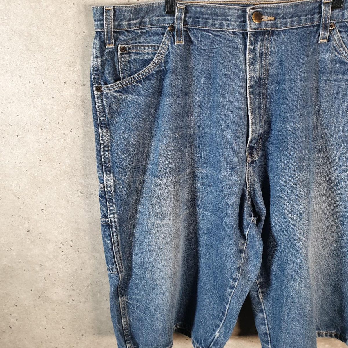 Vintage Dickies Baggy Denim Jean Shorts Jorts Cargo Mens W40 Blue Loose Fit