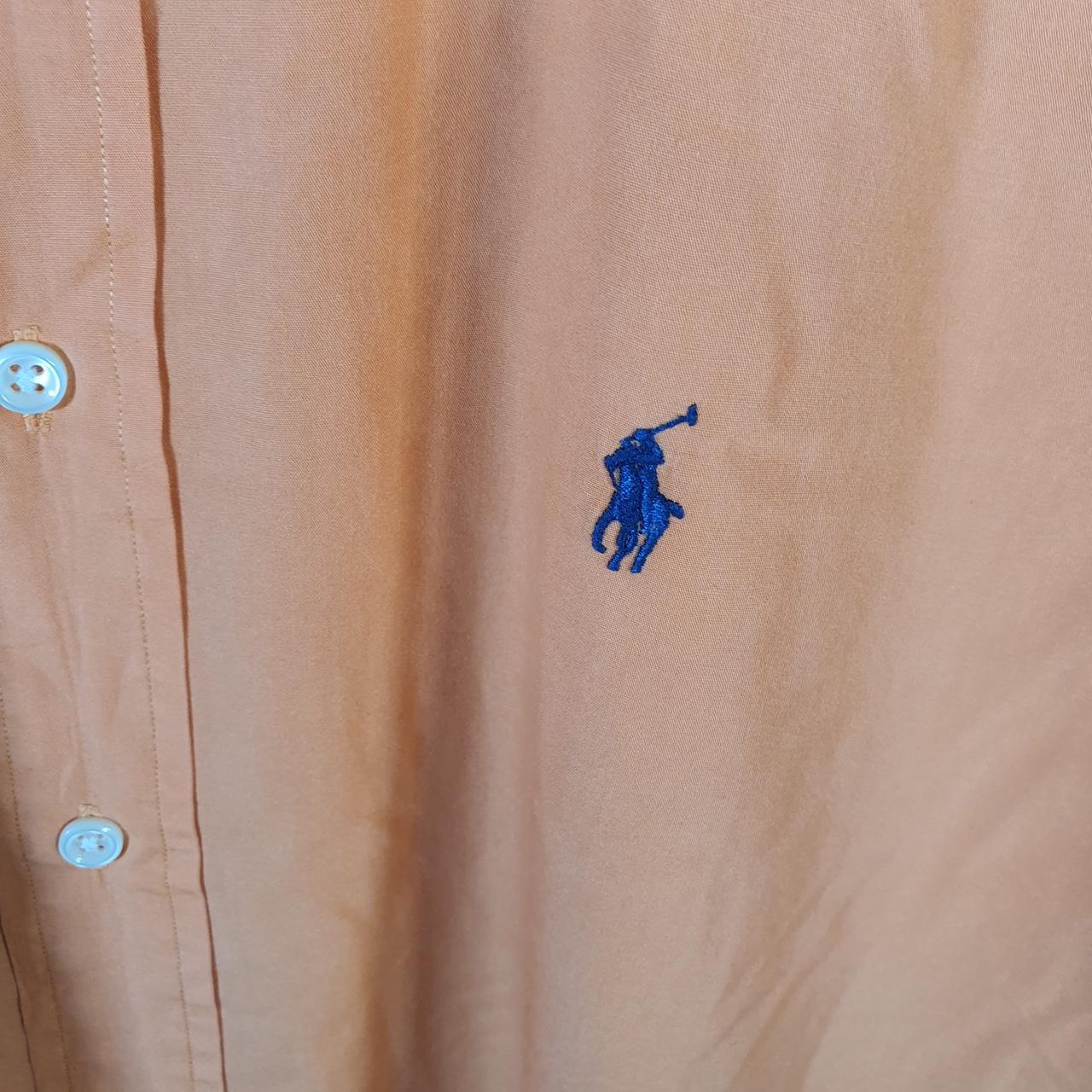 Vintage Ralph Lauren Button Down Shirt Men’s Large Orange Blake Fit Cotton Pony