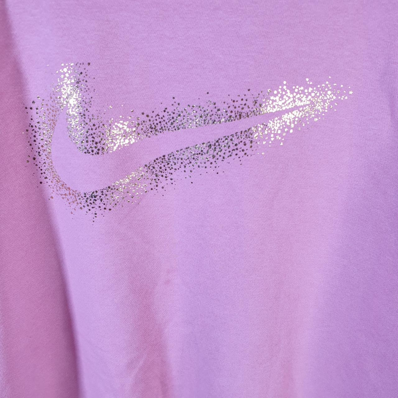 Vintage Nike Spellout Hoodie Girls Large Pink Swoosh Y2K Pullover Logo