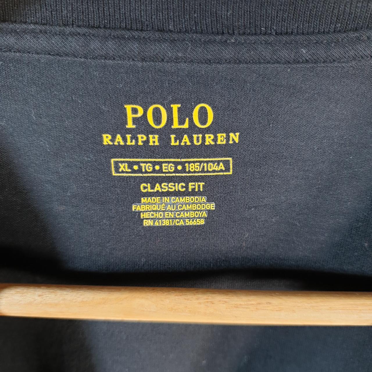 Vintage Ralph Lauren Polo T Shirt Men’s XL Black Embroidered Classic Fit Pony C8611