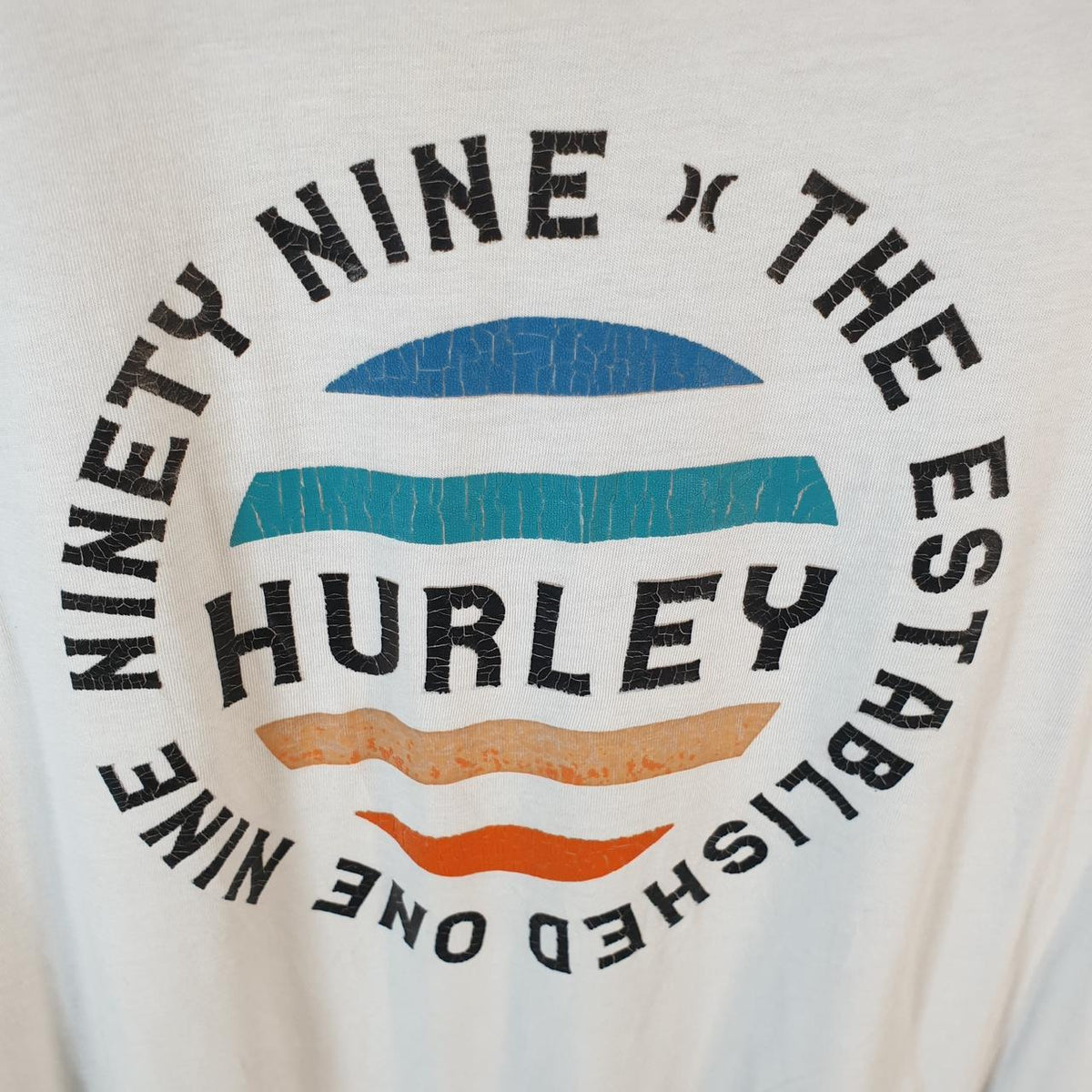 Vintage Hurley Graphic T Shirt Men’s Large White Casual Sports Logo Athletic