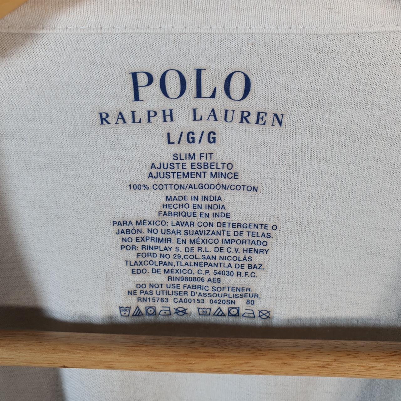 Vintage Ralph Lauren Polo T Shirt Men’s Large White Embroidered Slim Fit Pony C9073