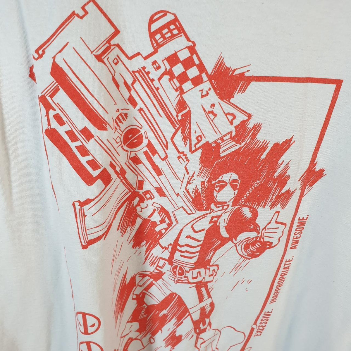 Vintage Marvel Deadpool T Shirt Shirt Men’s 2XL White Graphic Cartoon
