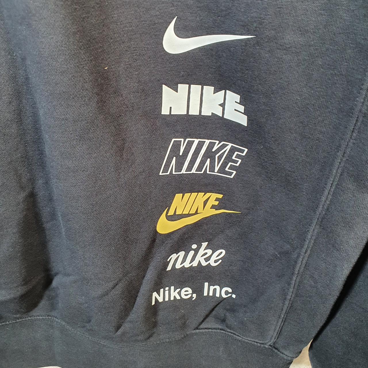 Vintage Nike Club Spellout Hoodie Men’s Small Black Swoosh Y2K Pullover