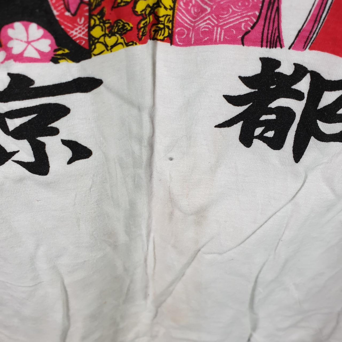 Vintage Chinese Graphic 90s USA Single Stitch T Shirt Men’s XS XSmall White Big Fish Vintage