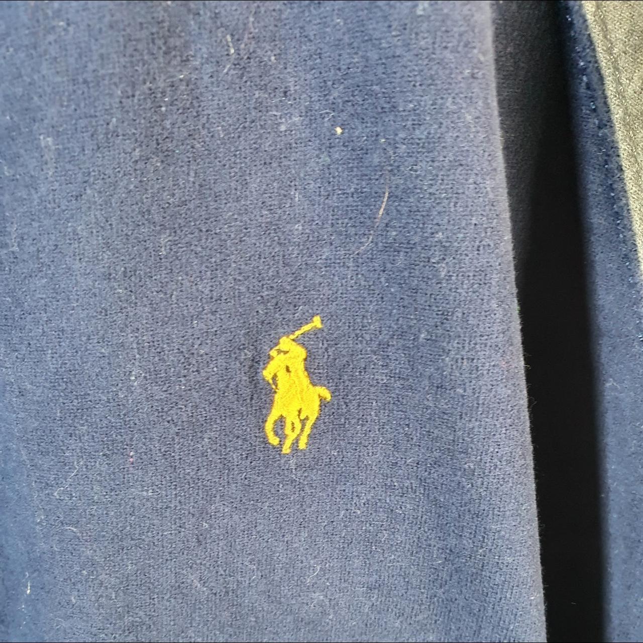 Vintage Ralph Lauren Polo Sweatshirt Men’s Large Navy Blue Cotton Full Zip Pony