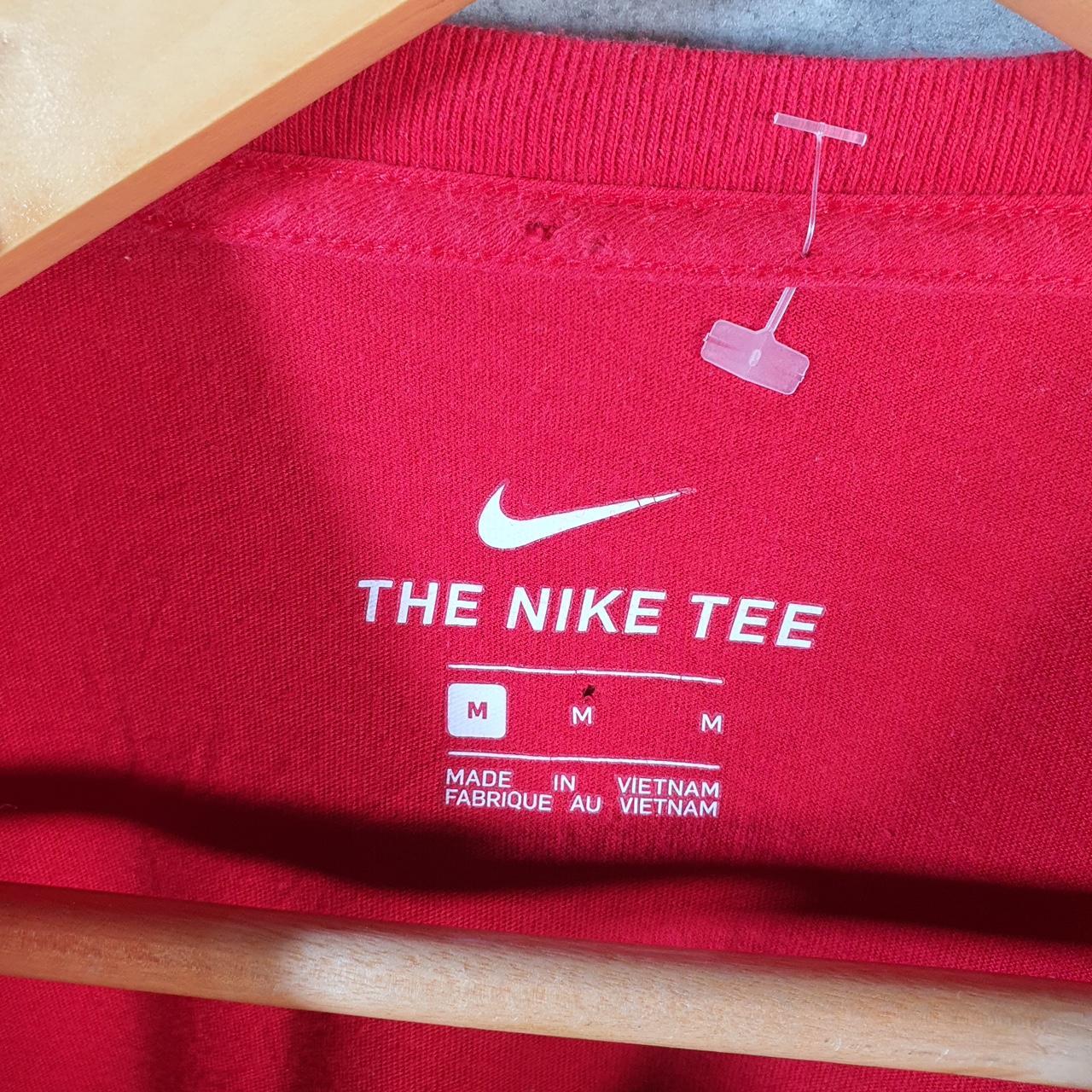 Vintage Nike Club T Shirt Men’s Medium Red Embroidered Swoosh Logo Athletic Big Fish Vintage