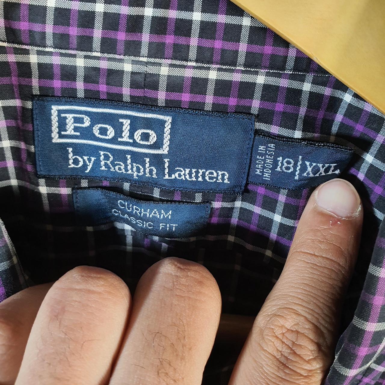 Vintage Ralph Lauren Button Down Shirt Men’s 2XL Purple Curham Classic Fit Cotton