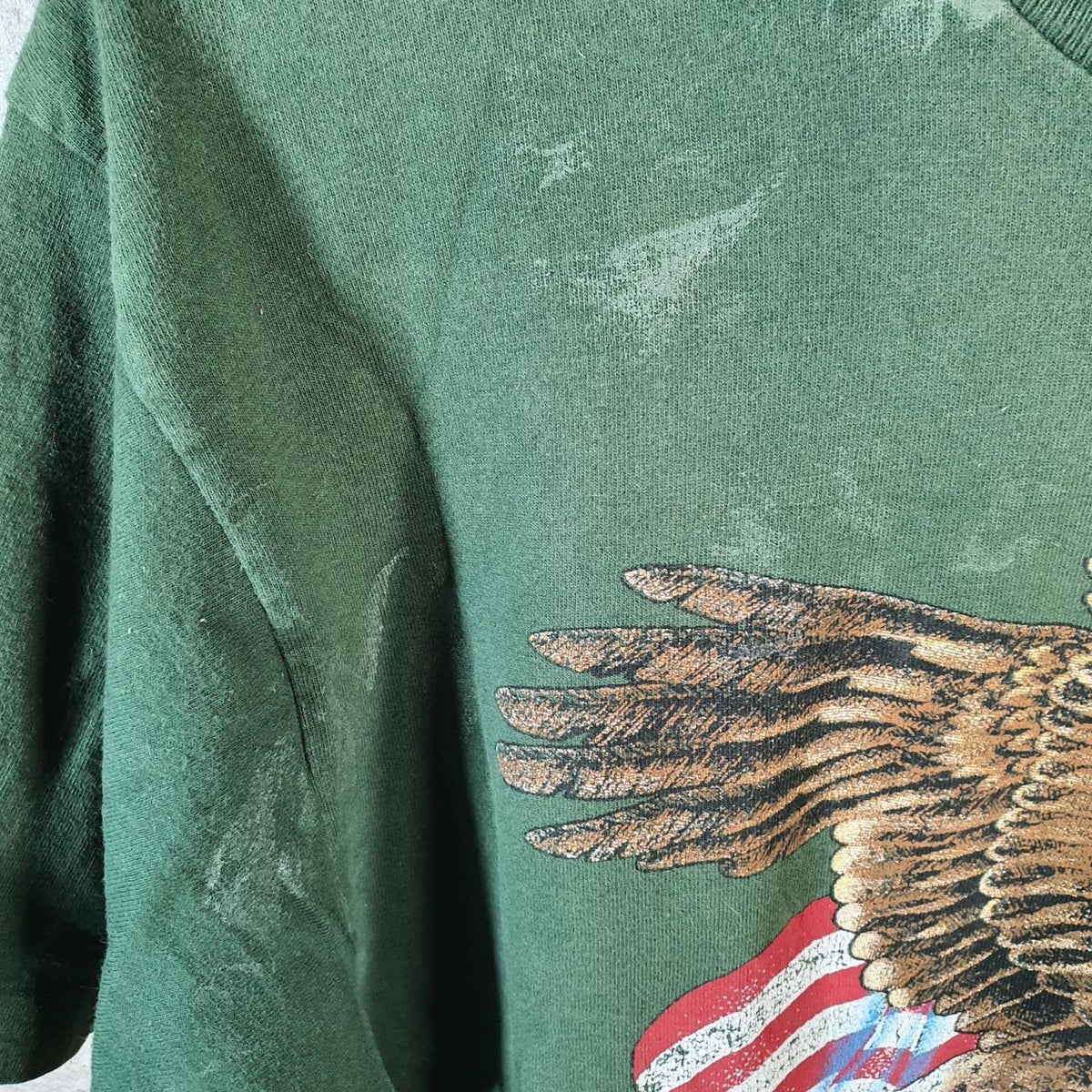 Vintage Fruit of the Loom American Eagle Single Stitch T Shirt Men’s Large Green Big Fish Vintage