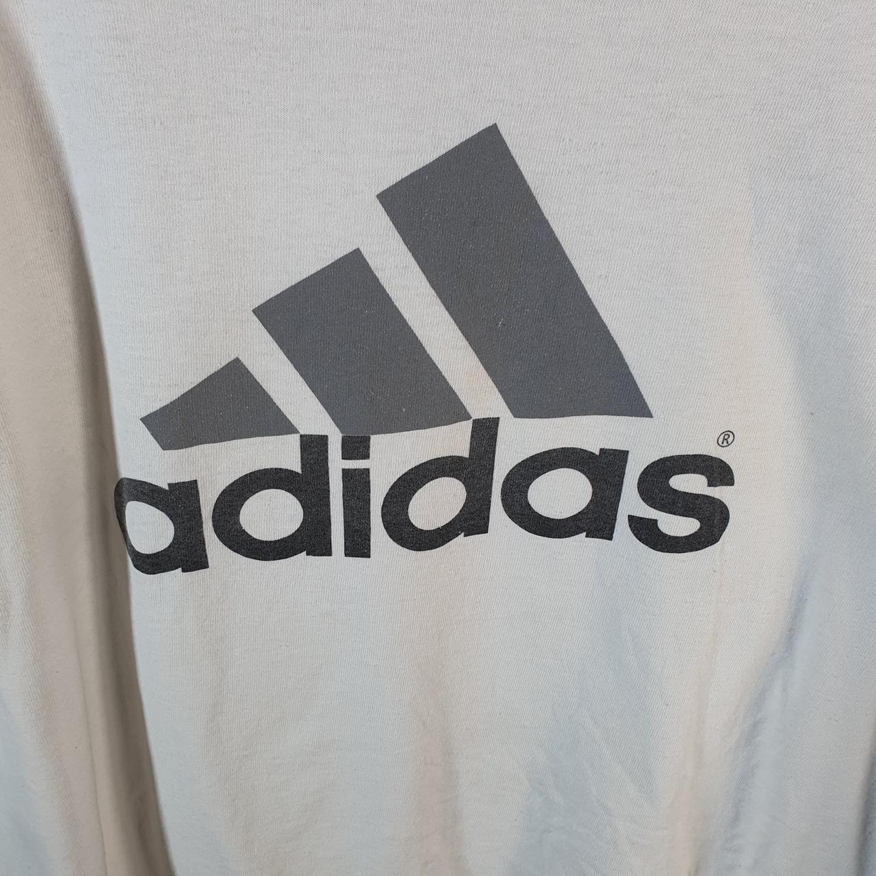 Vintage Adidas T Shirt Men’s XL White Three Stripes Logo Athletic