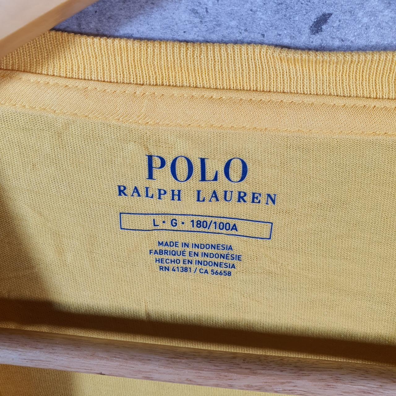 Vintage Ralph Lauren Polo T Shirt Men’s Large Yellow Embroidered Pony Classic Fit C9115