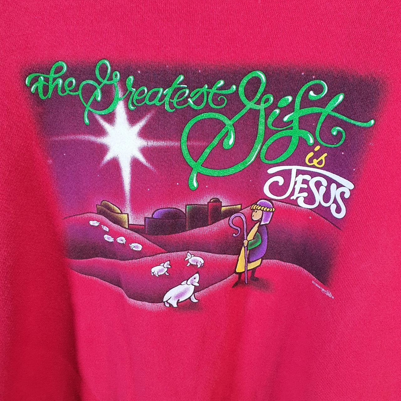 Vintage Lee Cotton Blend 1999 Jesus Christmas Sweatshirt Men’s XL Red USA