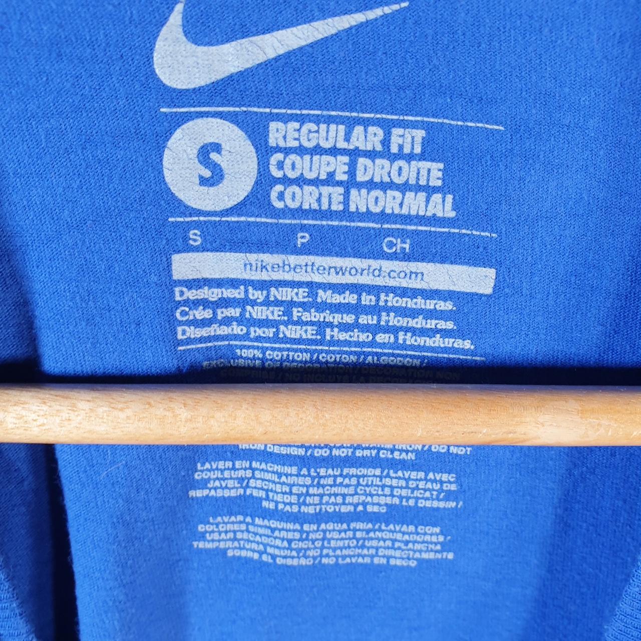 Vintage Nike T Shirt Men’s Small Blue Printed Single Swoosh Logo Athletic C8264