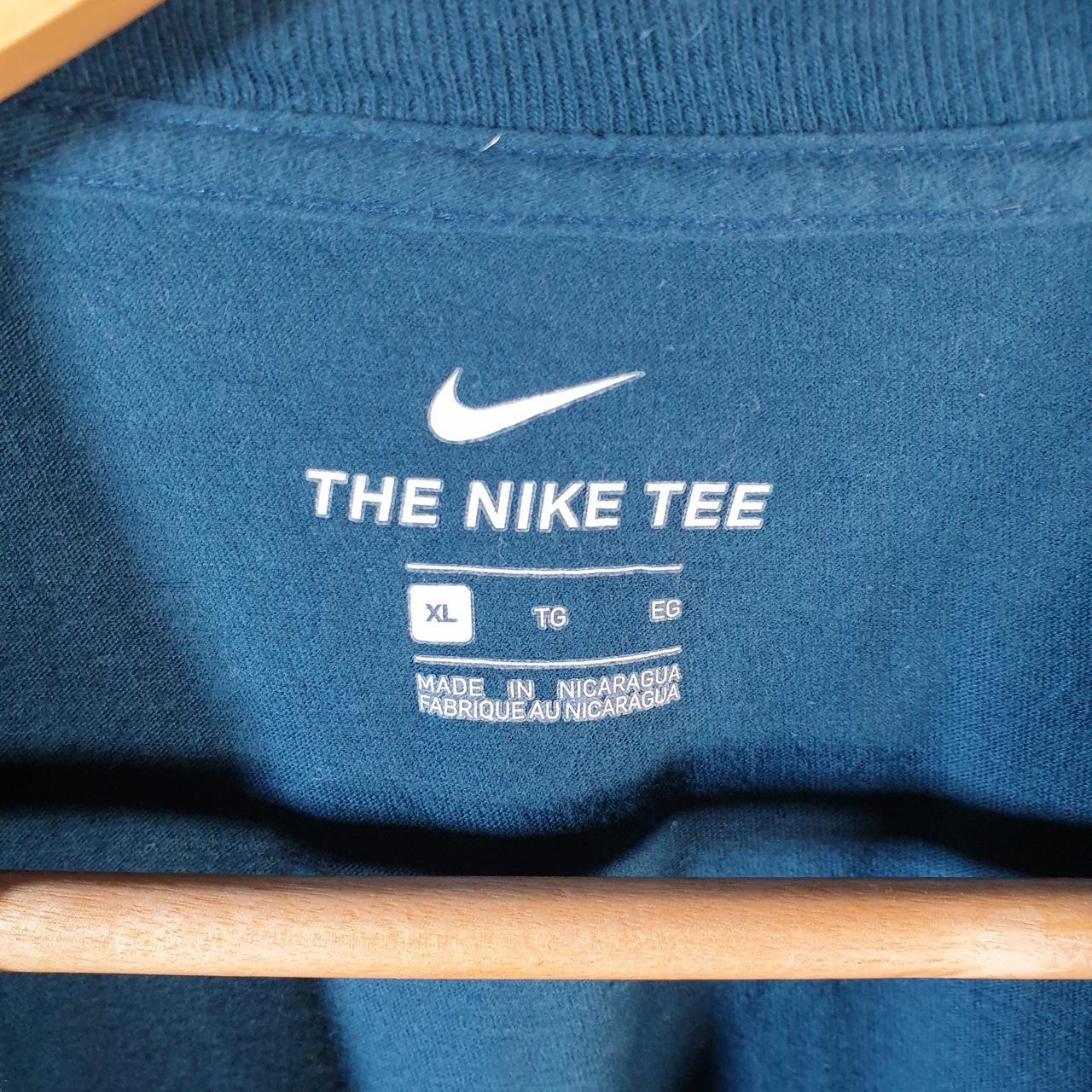 Vintage Nike T Shirt Men’s XL Blue Printed Single Swoosh Logo Athletic C8283