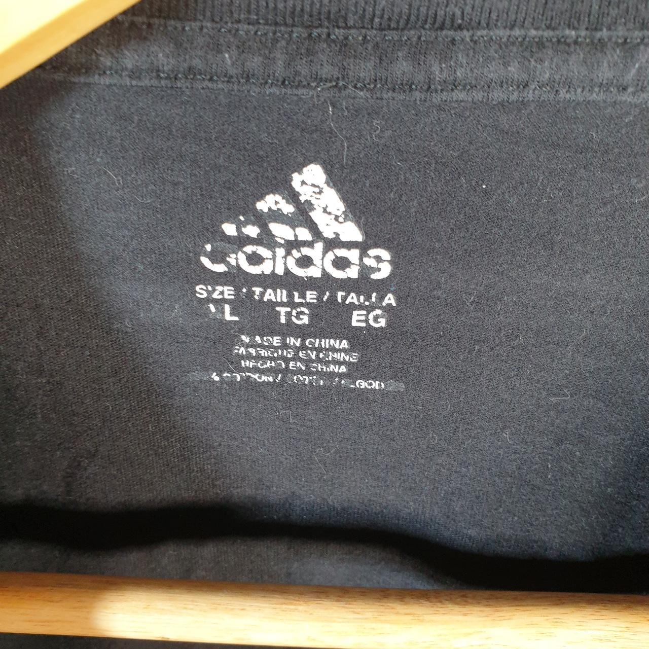 Vintage Adidas Spellout T Shirt Shirt Men’s XL Black Three Stripes Logo Athletic C9877