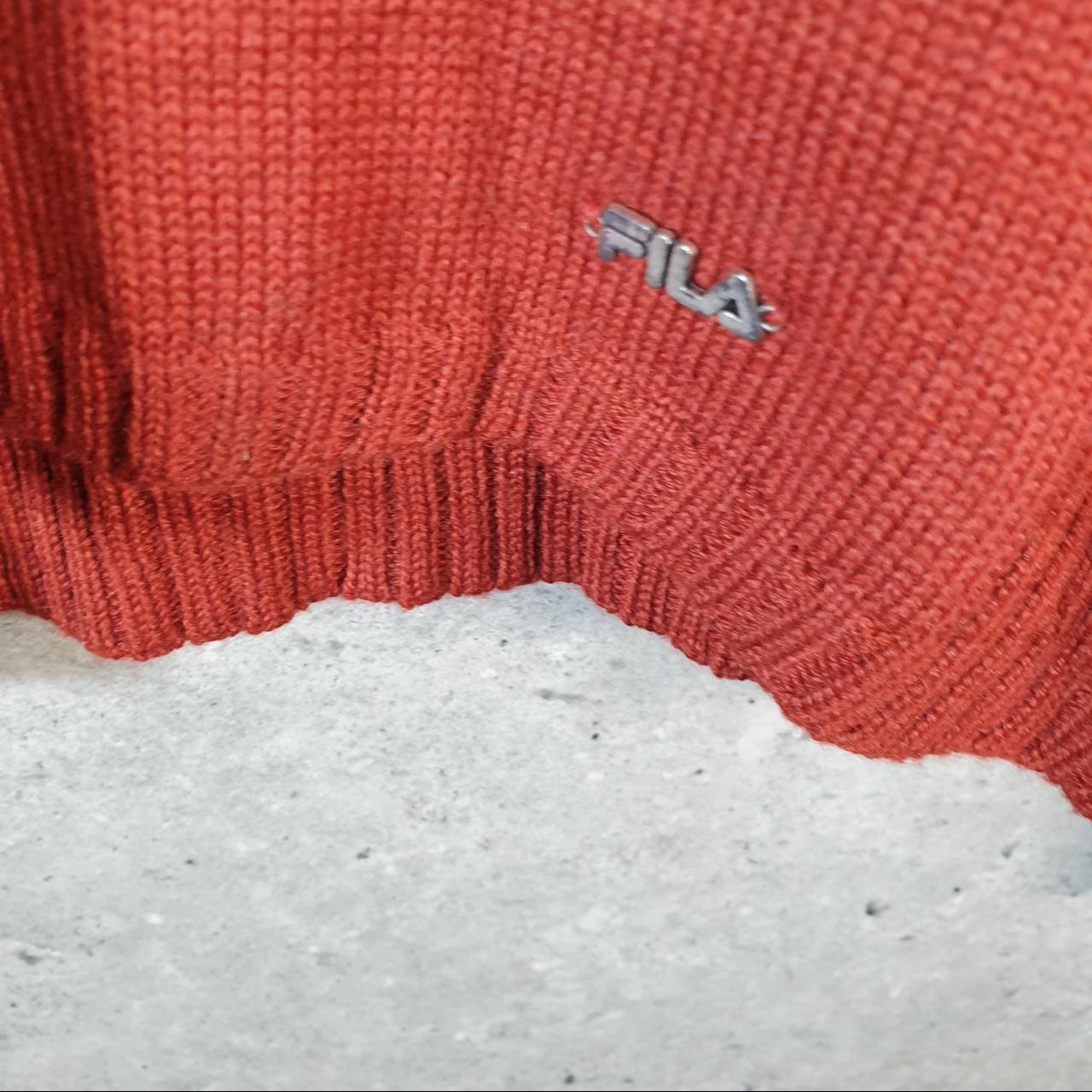 Vintage Fila Knit Sweater Women’s XL Orange Y2K Pullover Casual