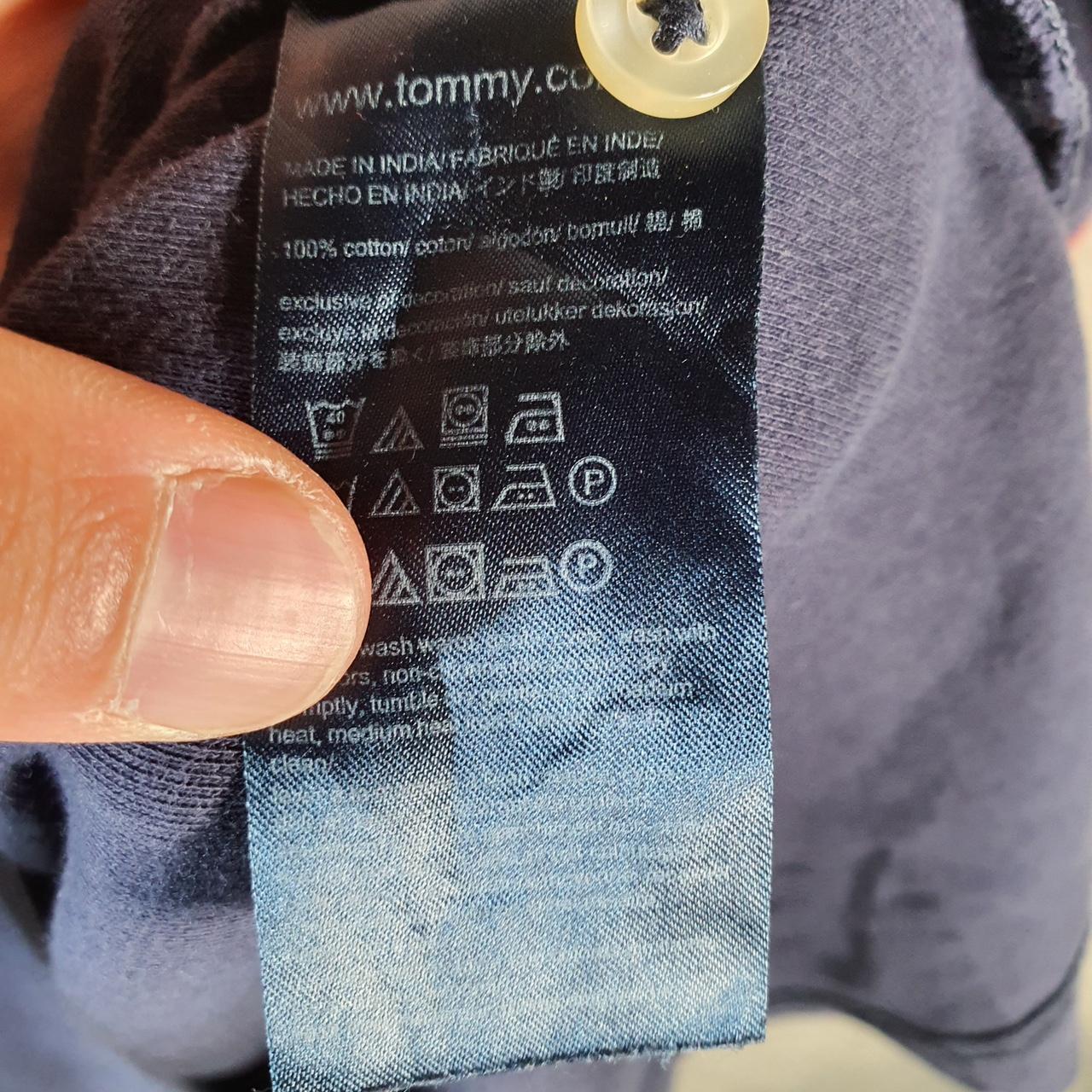 Vintage Tommy Hilfiger Polo Shirt Men’s Large Navy Blue Custom Fit Embroidered Logo