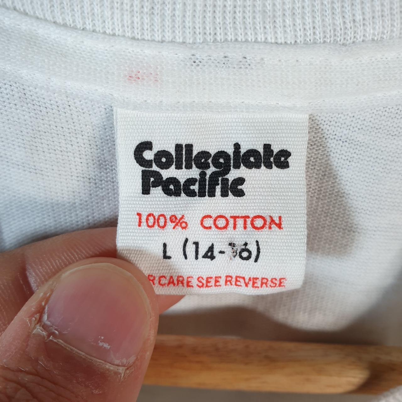 Vintage Collegiate Pacific Frog Jump In 90s USA Single Stitch T Shirt Womens Large White