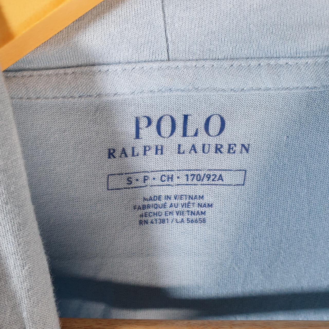 Vintage Ralph Lauren Polo Hoodie T Shirt Men’s Small Blue Embroidered Classic Fit Pony C8623