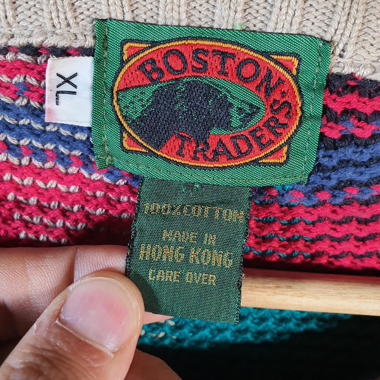 Vintage Boston Traders Knit Sweater Men’s XL Checkered Y2K Pullover Casual