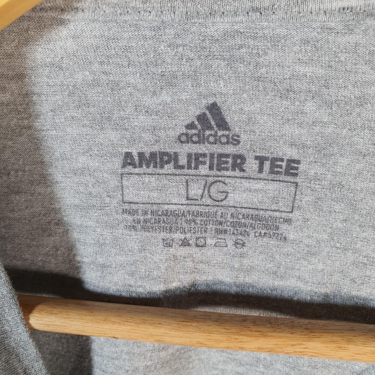 Vintage Adidas Amplifier T Shirt Shirt Men’s Large Grey Three Stripes Logo Athletic C9816