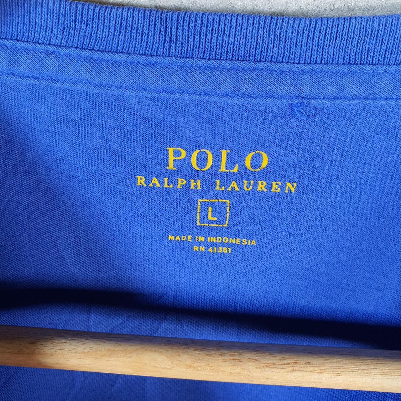 Vintage Ralph Lauren Polo Sport T Shirt Men’s Large Blue  Classic Fit Embroidered Pony C8701